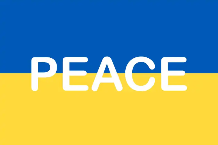PEACE The national flag of ukrain