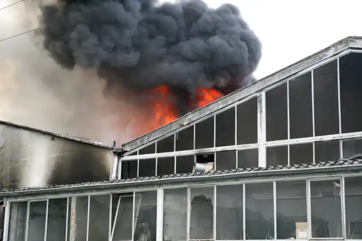 Brand von einem Gebäude