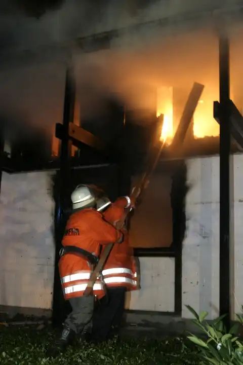 Firemen at Burning Assignment