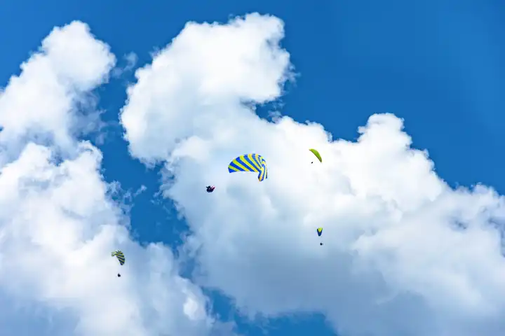 paraglider in the sky over carinthia