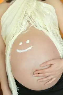 Belly with a smiley, pregnant,