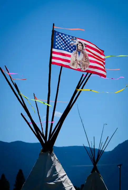 Tipi at the 2011 Powwow in Arlee, Montana, USA.