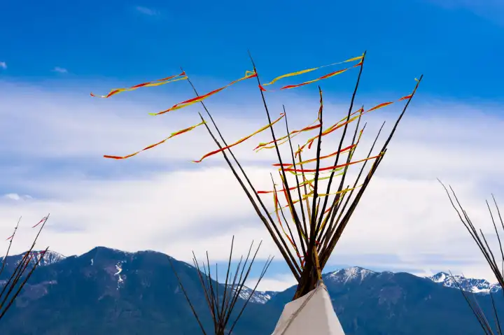Tipi beim 2011 Powwow in Arlee, Montana, USA.