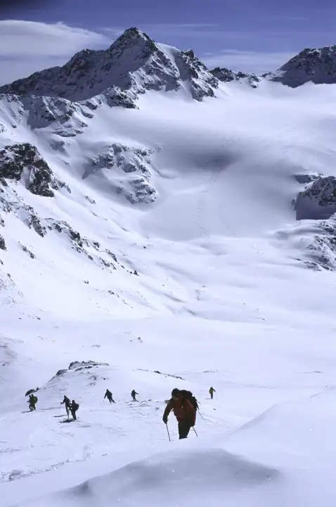 Skitour auf das Piz Lischanna, 3110 m, Schweiz