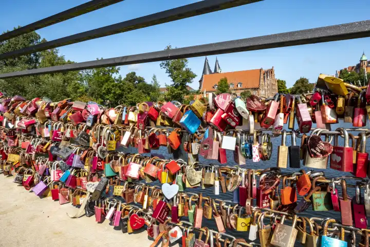 Love locks on bridge