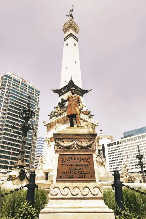 Denkmal Oliver P. Morton " the war governor" Indiana, Indianapolis, USA