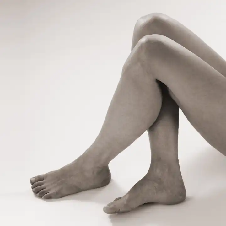 Legs of a sitting young woman
