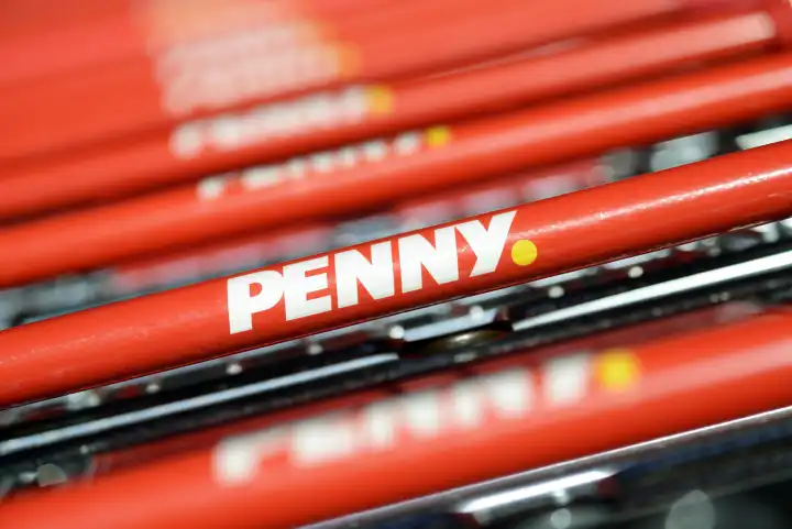 Shopping carts of German discount store Penny