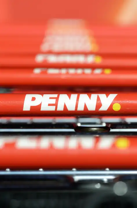Shopping carts of German discount store Penny