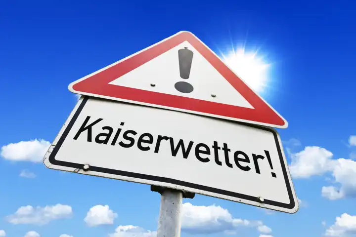 Kaiserwetter! sign, photomontage