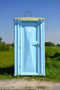 Mobile toilet cubicle at the roadside