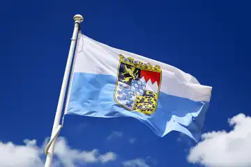 Waving flag of the German state of Bavaria