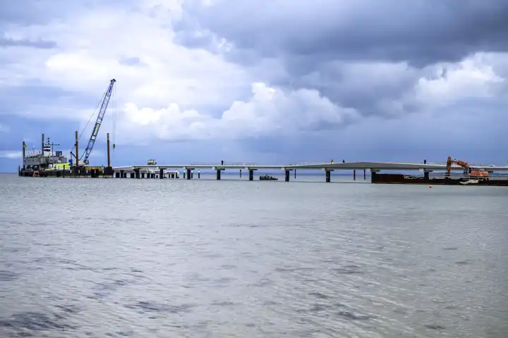 New construction of the pier in Scharbeutz, Schleswig-Holstein, Germany