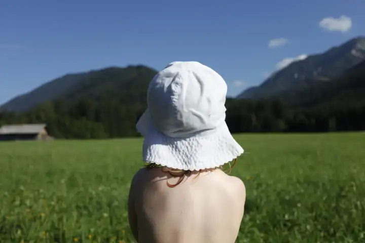 Girl with mountains