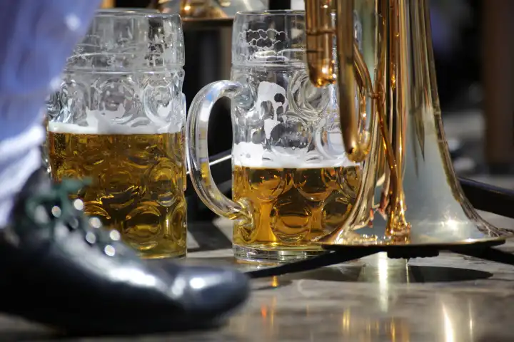 bavarian brass music with beer