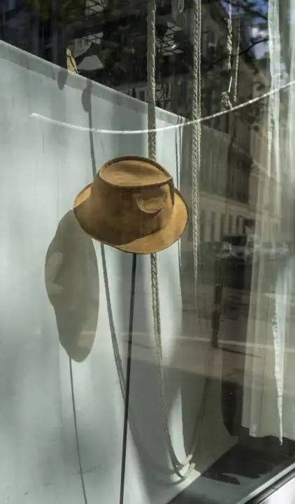 man hat, window dressing, Vienna, Austria