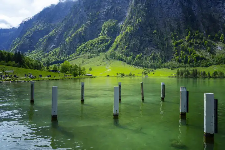 Der Königssee, Naturschutzgebiet Berchtesgadener Land, Bayern, Deutschland