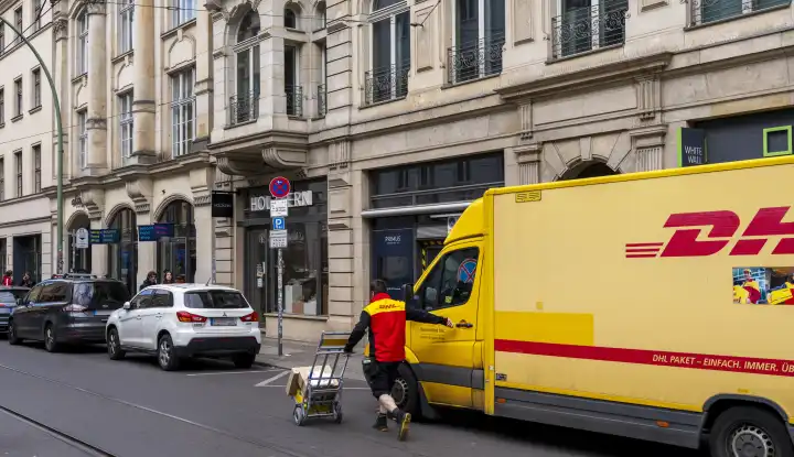 DHL parcel delivery service, Berlin, Germany
