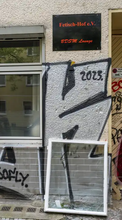 broken window pane, Berlin, Germany