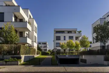 Villas and residential buildings on the peninsula Alt-Stralau, Treptow-Köpenick, Berlin, Germany