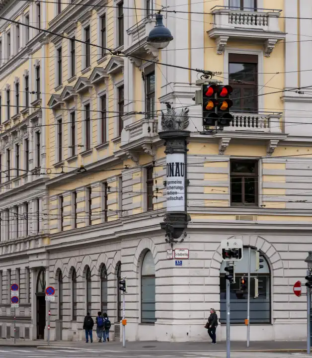 Barockfassade eines historischen Gebäudes , Wien, Österreich