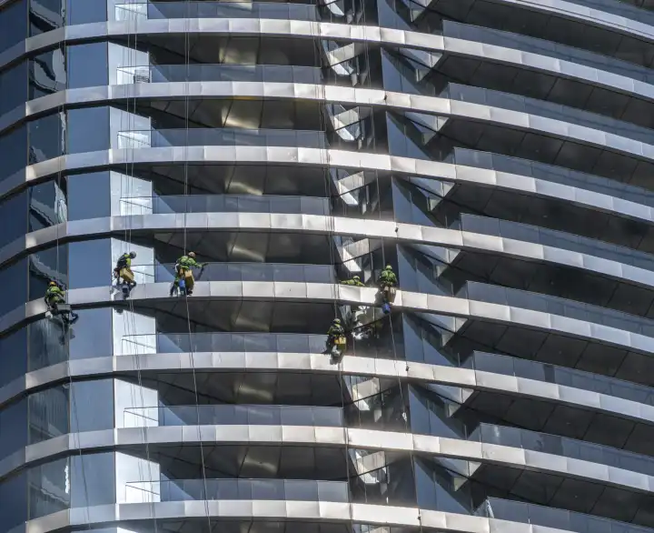 Dubai, Building Cleaner, Skyscraper Downtown, United Arab Emirates, Middle East, Asia