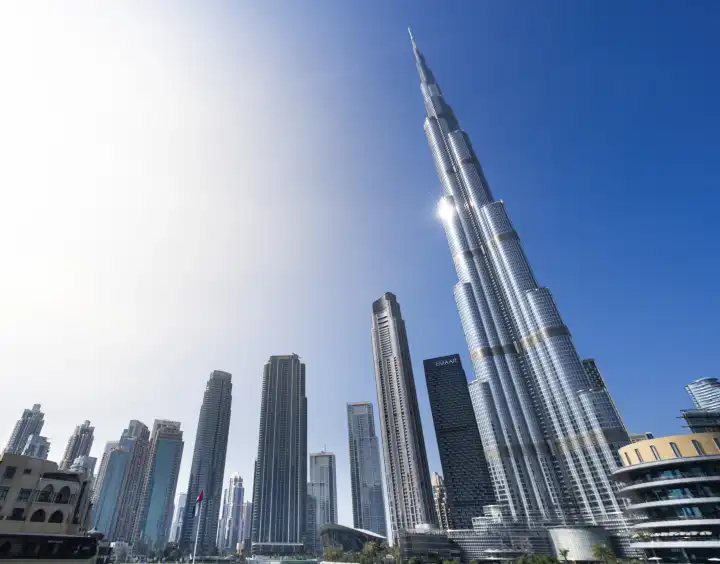 Dubai, Downtown skyscrapers around the Burj Khalifa , United Arab Emirates, Middle East, Asia