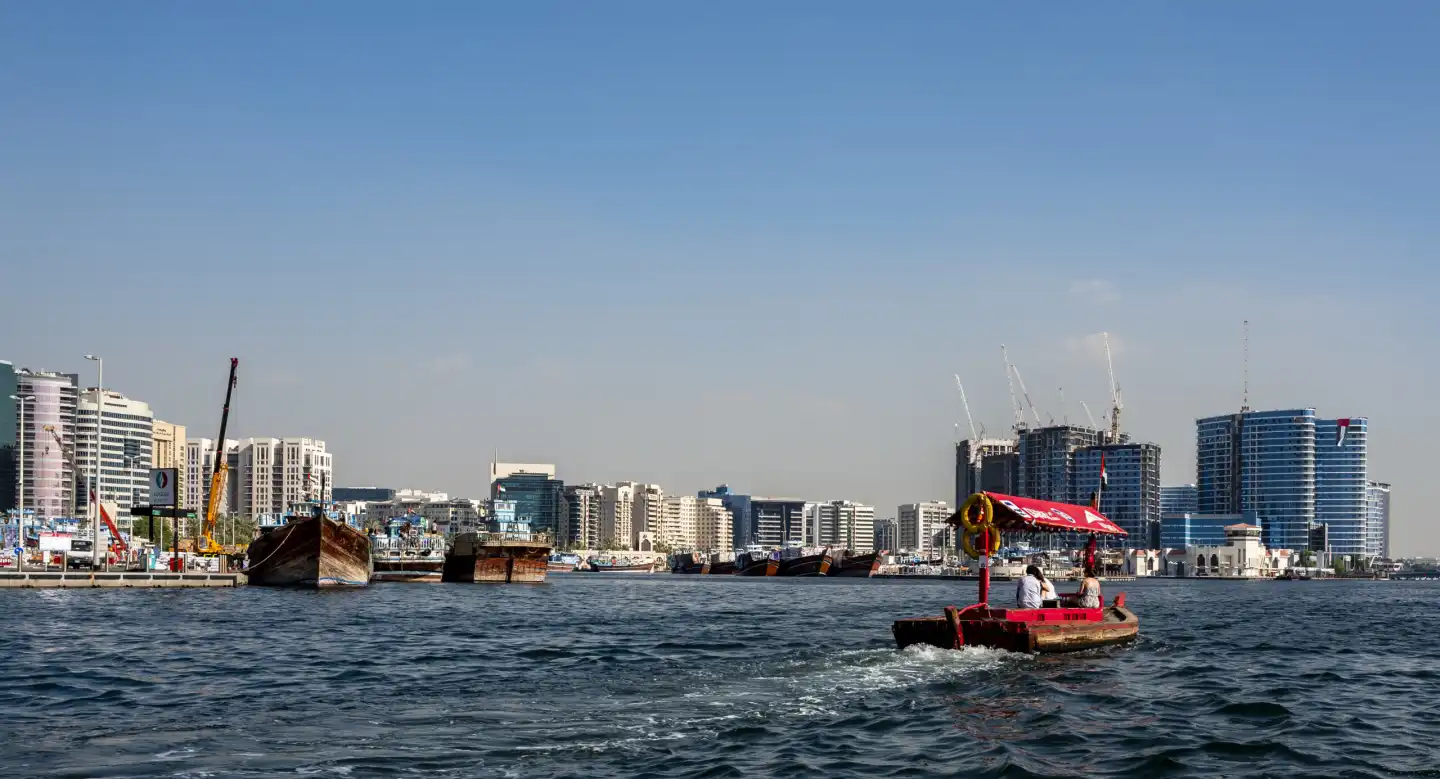 Dubai Abra Boote an der Altstadt von Dubai, Vereinigte Arabische Emirate, Naher Osten, Asien