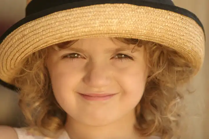 Girl Wearing Sun Hat