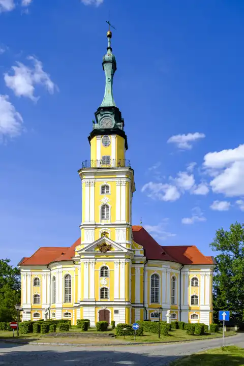 Evangelische Sophienkirche Bad Carlsruhe (Pokoj), Kreis Namslau (Namyslow), Woiwodschaft Oppeln, Oberschlesien, Polen.