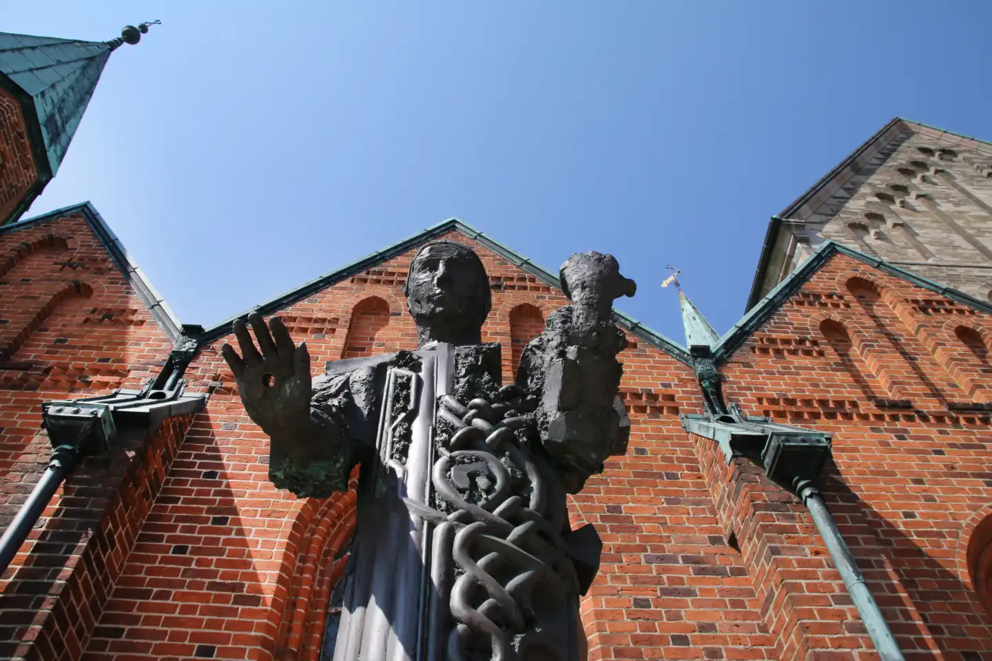 Ansgar statue in front of Ribe Cathedral
