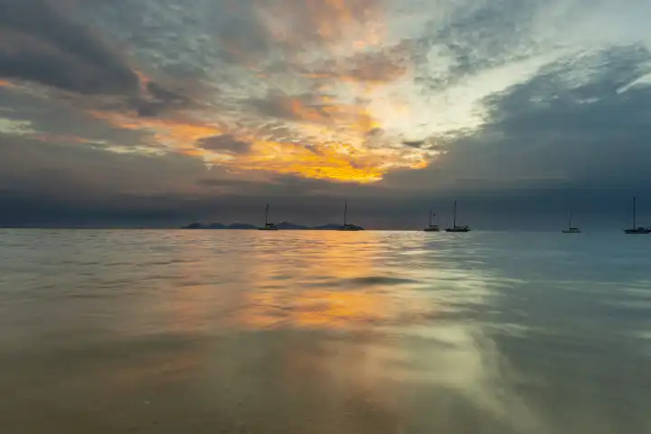 Sunset, Koh Mook Island, Andaman Sea, Thailand, Southeast Asia, Asia