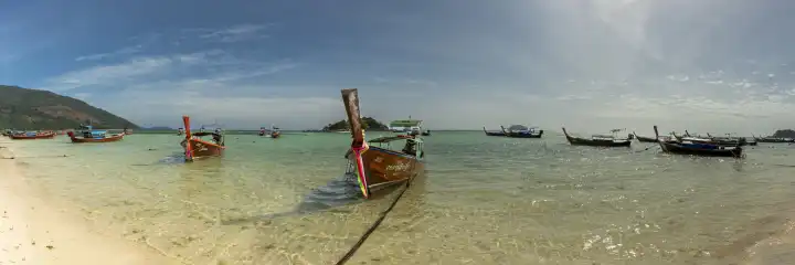 Longtailboote, Koh Lipe, Andamanensee, Thailand, Asien