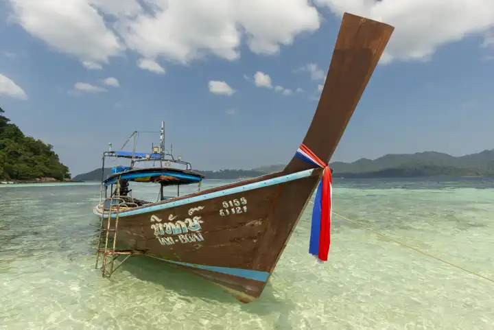 Longtailboot, Koh Lipe, Andamanensee, Thailand, Asien