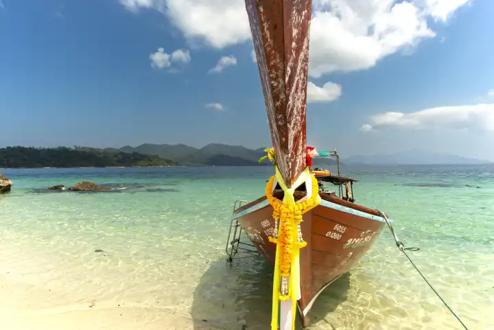 Longtail boat, Koh Lipe, Andaman Sea, Thailand, Asia