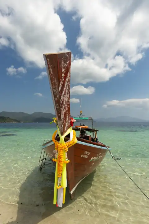 Longtailboot, Koh Lipe, Andamanensee, Thailand, Asien
