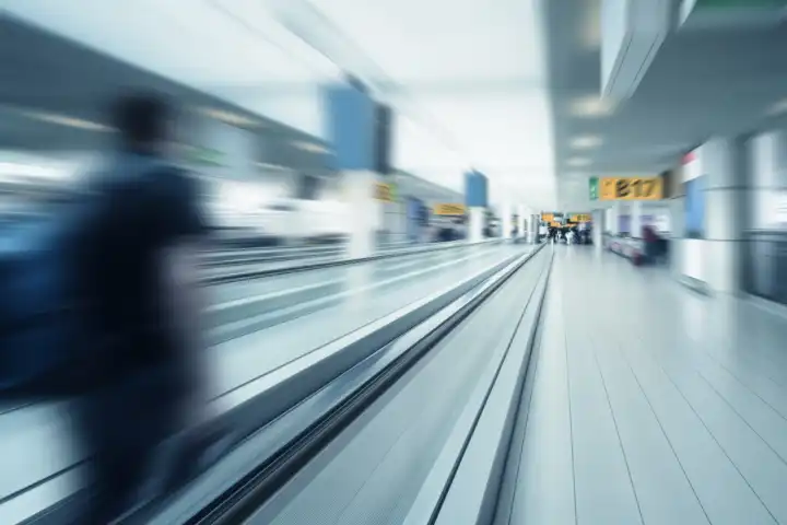 An image of an airport gates scenery motion blur