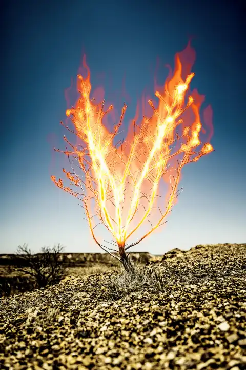 An image of the burning thorn bush