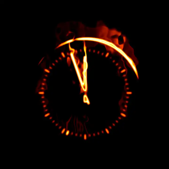 An illustration of a big fire clock