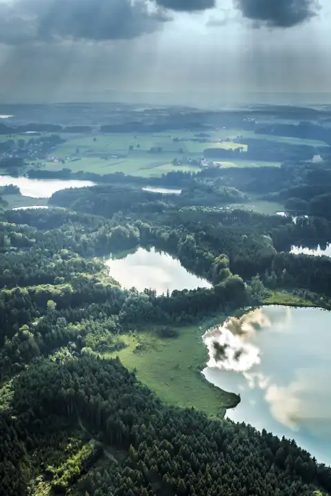 An image of a flight over the bavarian landscape