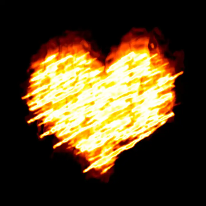 An illustration of a heart on fire
