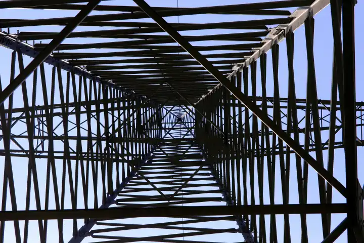 High voltage pylon from frog perspective