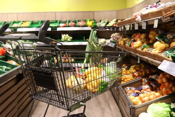 Supermarket fruits and vegetables