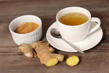 Ginger tea with fresh ginger