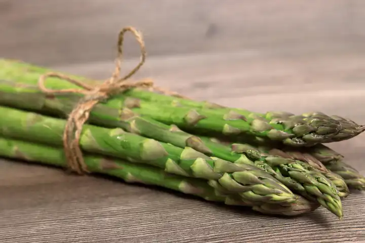 Freshly harvested green asparagus