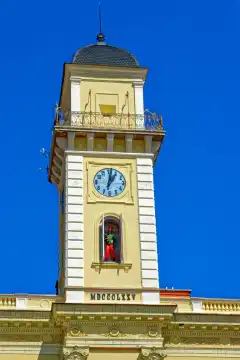 Town hall tower with hussars in Komarno Slovakia