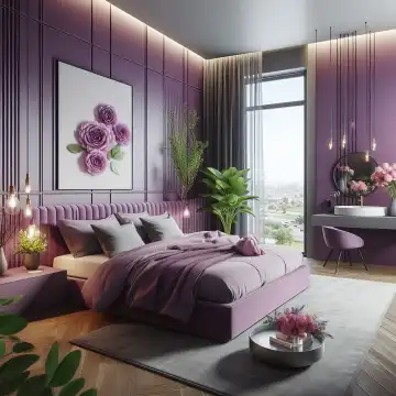 Modern bedroom, generated with AI