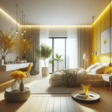 Modernes Schlafzimmer, generiert mit KI