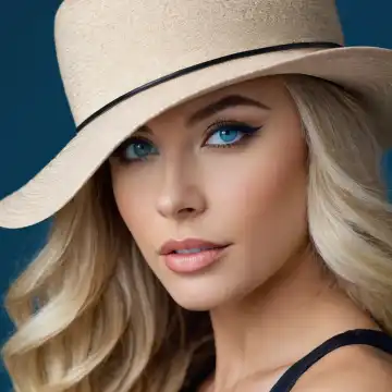 Young woman with hat, generated with AI