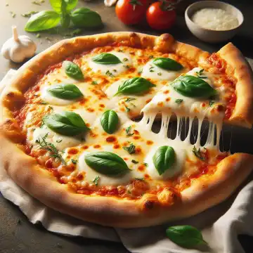 Cheese pizza, generated with AI